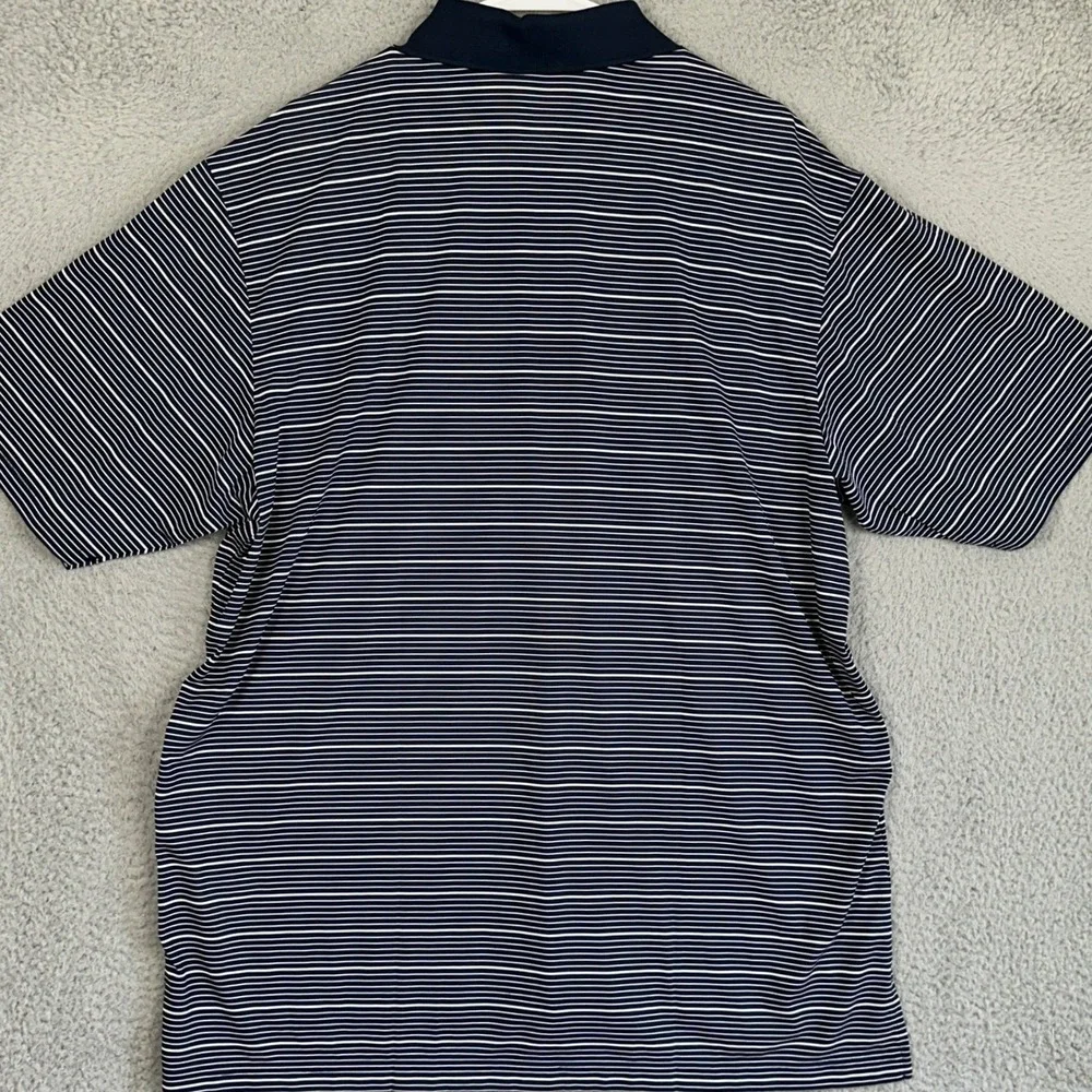 NEW Adidas Golf Polo Shirt Mens XL Navy White Stripe Climalite Performance Rugby